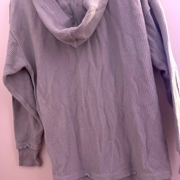 Aerie Gray Button-Up Oversized Hoodie Pullover LIKE NEW Size xxs - Picture 10 of 13